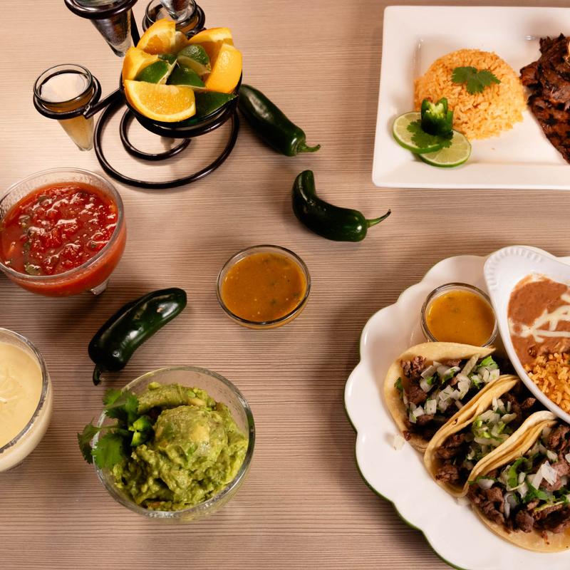Mexican food spread